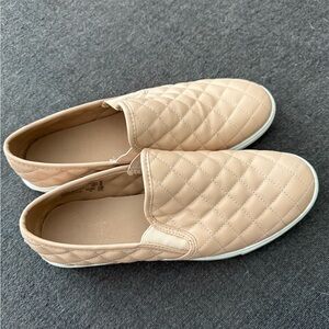 Quilted Tan Slip-On Shoes